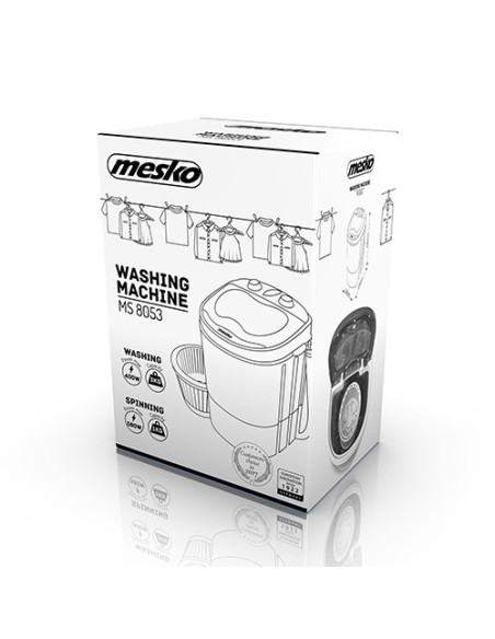 Mesko Home Ms 8053 Pralka Od Góry 3 Kg Niebieski, Biały