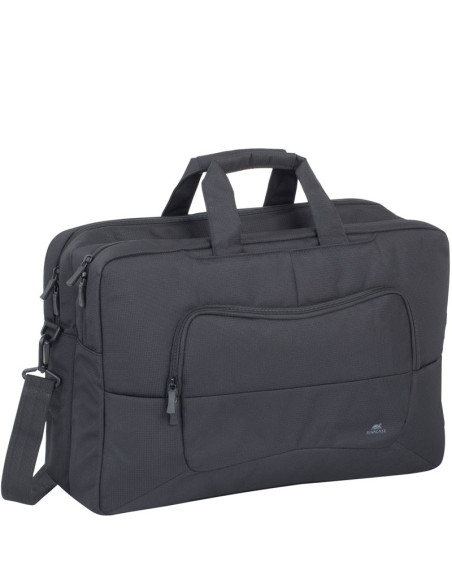 Rivacase Torba Na Laptop 17,3" Tegel, Czarna, Materiał Wodoodporny, Kieszenie Na Tablet 10,1", Smartfon, Dokumenty, Akcesoria