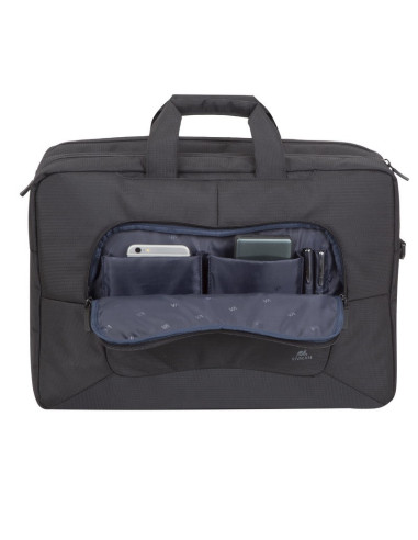 Rivacase Torba Na Laptop 17,3" Tegel, Czarna, Materiał Wodoodporny, Kieszenie Na Tablet 10,1", Smartfon, Dokumenty, Akcesoria