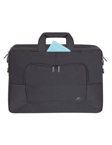 Rivacase Torba Na Laptop 17,3" Tegel, Czarna, Materiał Wodoodporny, Kieszenie Na Tablet 10,1", Smartfon, Dokumenty, Akcesoria
