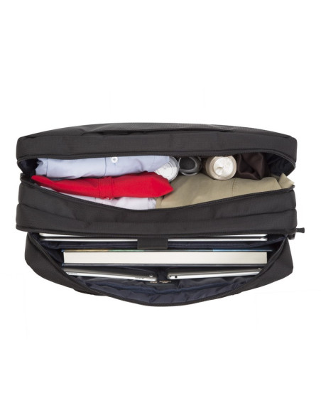 Rivacase Torba Na Laptop 17,3" Tegel, Czarna, Materiał Wodoodporny, Kieszenie Na Tablet 10,1", Smartfon, Dokumenty, Akcesoria