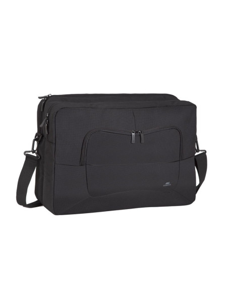 Rivacase Torba Na Laptop 17,3" Tegel, Czarna, Materiał Wodoodporny, Kieszenie Na Tablet 10,1", Smartfon, Dokumenty, Akcesoria