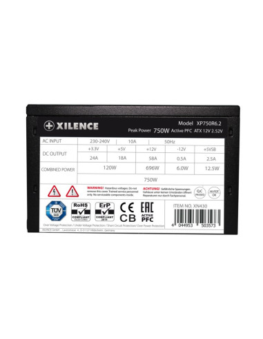 Xilence Xp750R6.2 Moduł Zasilaczy 750 W 20+4 Pin Atx Atx Czarny
