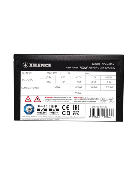 Xilence Xp750R6.2 Moduł Zasilaczy 750 W 20+4 Pin Atx Atx Czarny