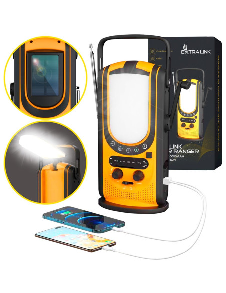 Extralink Power Ranger Eps-6000 | Powerbank | 6000Mah, Radio Fm, Lampka Led, Dynamo, Panel Solarny