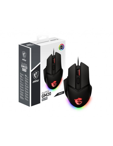 Msi Clutch Gm20 Elite Myszka Usb Typu-A Optyczna 6400 Dpi Praworęczna
