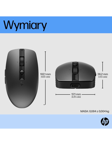 Mysz Hp 710 Rechargeable Silent Mouse Black Bezprzewodowa Z Akumulatorem Czarna 6E6F2Aa