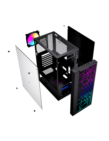 Gembird Obudowa Fornax 2500 Midi-Tower (1X Usb 3.0, 2X Usb 2.0, Hd Audio, Szklany Panel Boczny) Czarna