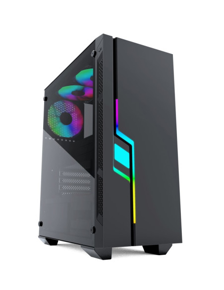 Gembird Obudowa Fornax 2000Rgb Midi-Tower (Usb 3.0, Hd Audio) Podświetlenie Rgb, Gamingowy Design, Czarna