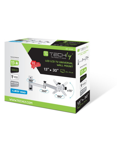 Techly Ica-Lcd 104 Uchwyt Do Telewizorów 76,2 Cm (30") Srebrny