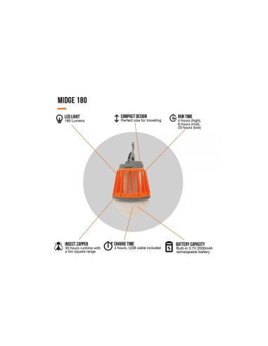Lampa Akumulatorowa Vango Midge 180