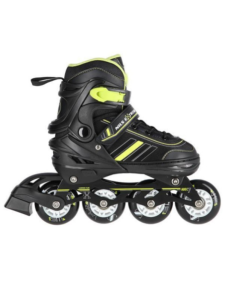 Łyżworolki Nils Extreme Nh18191 2W1 Czarno-Limonkowe Rozm. L (39-43) Z Wymienną Płozą Hokejową