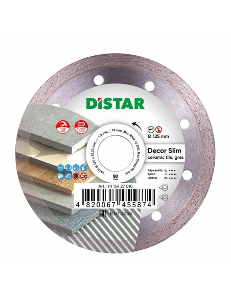 Distar Tarcza Diamentowa Decor Slim 125 X 1,2 X 8 X 22,23Mm