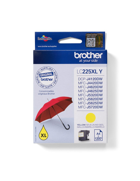 Brother Lc-225Xly Nabój Z Tuszem 1 Szt. Oryginalny Wysoka (Xl) Wydajność Żółty