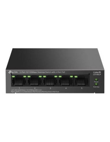 Tp-Link Litewave Ls105P Nie Zarządzany Fast Ethernet (10/100) Obsługa Poe Czarny
