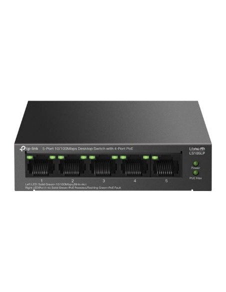 Tp-Link Litewave Ls105P Nie Zarządzany Fast Ethernet (10/100) Obsługa Poe Czarny