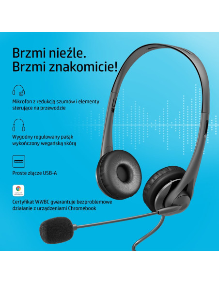 Słuchawki Z Mikrofonem Hp Stereo Usb Headset G2 Przewodowe Czarne 428H5Aa