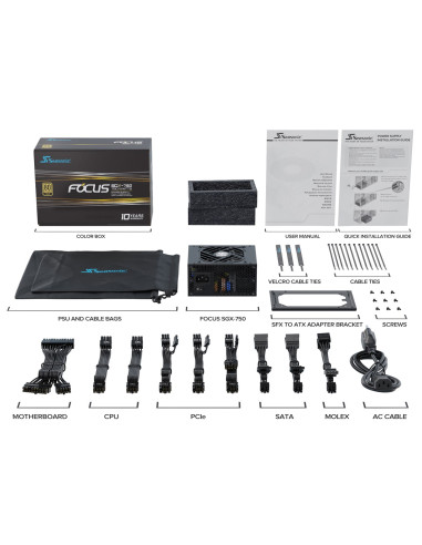 Seasonic Focus Sgx-750 (2021) Moduł Zasilaczy 750 W 20+4 Pin Atx Sfx Czarny
