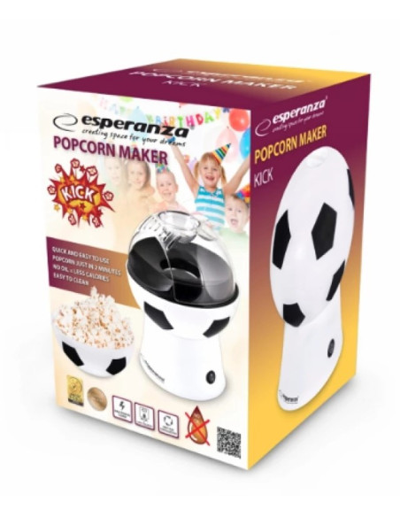 Maszynka Do Popcornu Esperanza Kick Ekp007 (1200W  Kolor Biały)