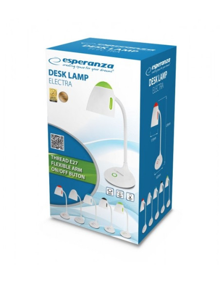 Esperanza Lampka Biurkowa E27 Electra Biała Eld110W