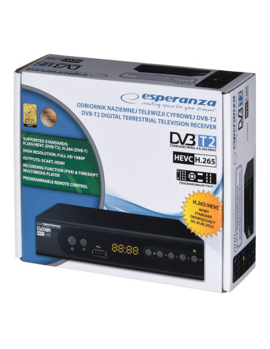 Esperanza Tuner Dvb-T2 H.265/Hevc Ev106P
