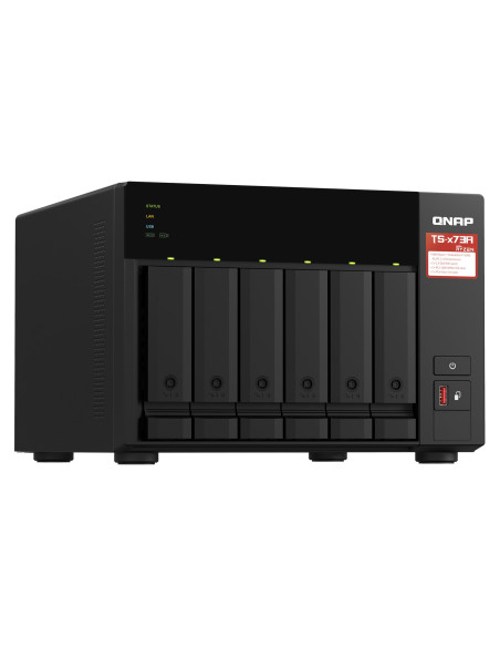 Qnap Ts-673A Nas Tower Ryzen Embedded V1500B 8 Gb Ddr4 0 Tb Qnap Turbo System Czarny