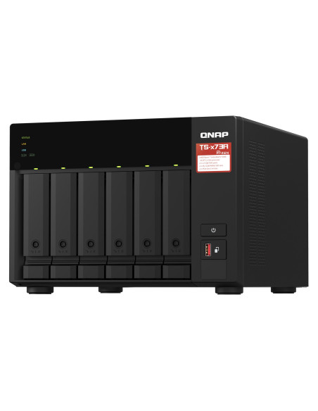 Qnap Ts-673A Nas Tower Ryzen Embedded V1500B 8 Gb Ddr4 0 Tb Qnap Turbo System Czarny