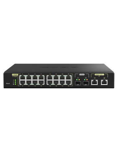 Qnap Qsw-M2116P-2T2S Łącza Sieciowe Zarządzany L2 2.5G Ethernet Obsługa Poe Czarny