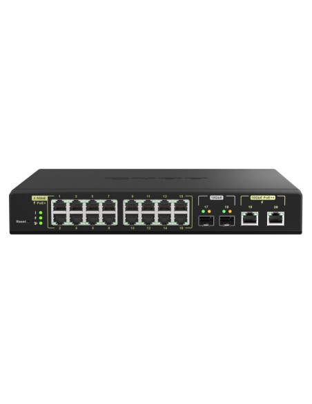 Qnap Qsw-M2116P-2T2S Łącza Sieciowe Zarządzany L2 2.5G Ethernet Obsługa Poe Czarny