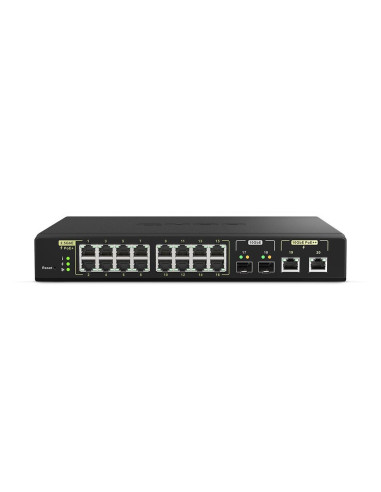 Qnap Qsw-M2116P-2T2S Łącza Sieciowe Zarządzany L2 2.5G Ethernet Obsługa Poe Czarny
