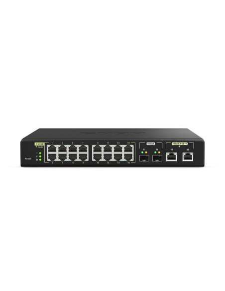 Qnap Qsw-M2116P-2T2S Łącza Sieciowe Zarządzany L2 2.5G Ethernet Obsługa Poe Czarny