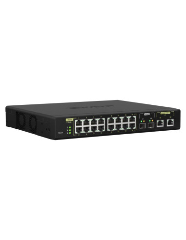 Qnap Qsw-M2116P-2T2S Łącza Sieciowe Zarządzany L2 2.5G Ethernet Obsługa Poe Czarny