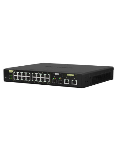 Qnap Qsw-M2116P-2T2S Łącza Sieciowe Zarządzany L2 2.5G Ethernet Obsługa Poe Czarny