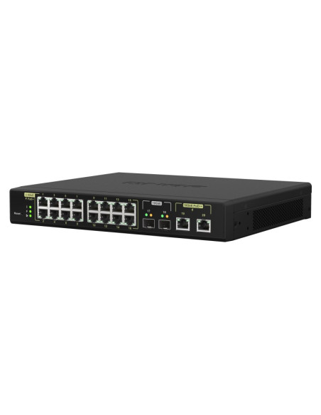 Qnap Qsw-M2116P-2T2S Łącza Sieciowe Zarządzany L2 2.5G Ethernet Obsługa Poe Czarny
