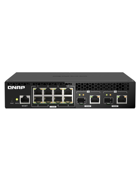Qnap Qsw-M2108R-2C Łącza Sieciowe Zarządzany L2 2.5G Ethernet (100/1000/2500) Obsługa Poe Czarny