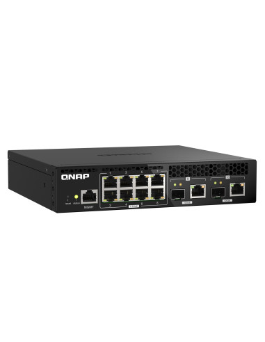 Qnap Qsw-M2108R-2C Łącza Sieciowe Zarządzany L2 2.5G Ethernet (100/1000/2500) Obsługa Poe Czarny