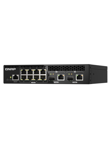 Qnap Qsw-M2108R-2C Łącza Sieciowe Zarządzany L2 2.5G Ethernet (100/1000/2500) Obsługa Poe Czarny