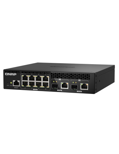 Qnap Qsw-M2108R-2C Łącza Sieciowe Zarządzany L2 2.5G Ethernet (100/1000/2500) Obsługa Poe Czarny