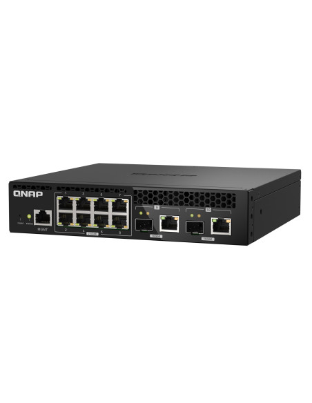 Qnap Qsw-M2108R-2C Łącza Sieciowe Zarządzany L2 2.5G Ethernet (100/1000/2500) Obsługa Poe Czarny
