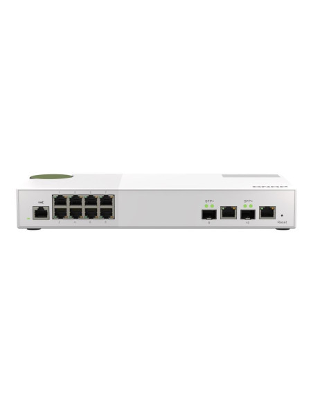 Qnap Qsw-M2108-2C Łącza Sieciowe Zarządzany L2 2.5G Ethernet (100/1000/2500) Szary, Biały