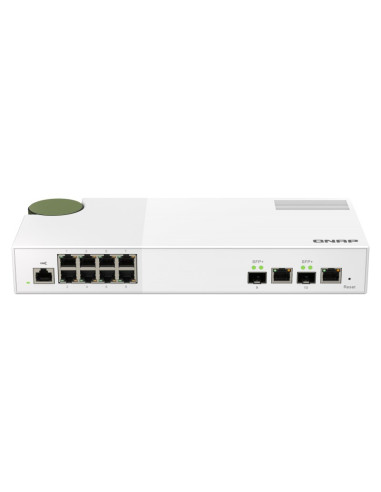Qnap Qsw-M2108-2C Łącza Sieciowe Zarządzany L2 2.5G Ethernet (100/1000/2500) Szary, Biały