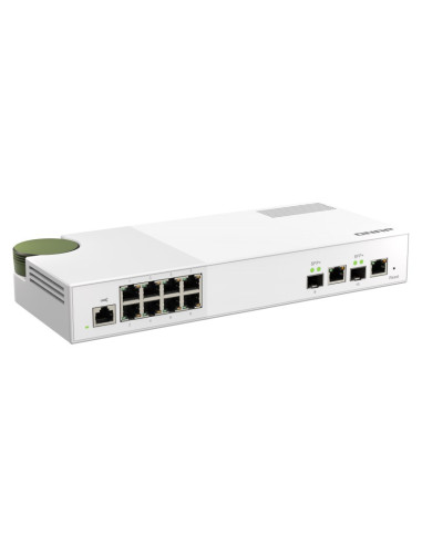 Qnap Qsw-M2108-2C Łącza Sieciowe Zarządzany L2 2.5G Ethernet (100/1000/2500) Szary, Biały