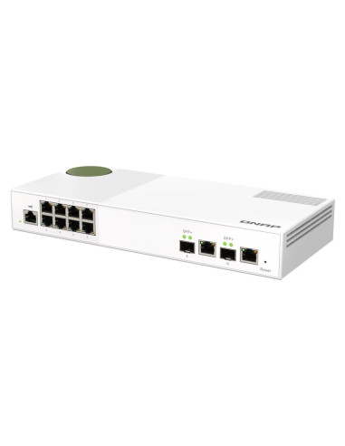 Qnap Qsw-M2108-2C Łącza Sieciowe Zarządzany L2 2.5G Ethernet (100/1000/2500) Szary, Biały