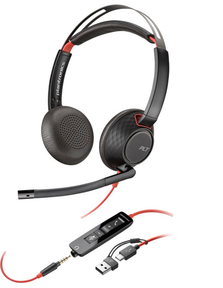 Poly Blackwire 5220 Stereo Usb-C Headset +3.5Mm Plug +Usb-C/A Adapter (Bulk)