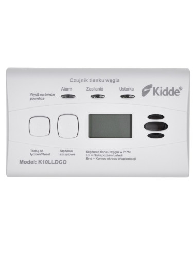 Czujnik Tlenku Węgla I Czadu Lcd K10Lldco Kidde