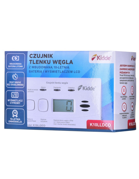 Czujnik Tlenku Węgla I Czadu Lcd K10Lldco Kidde