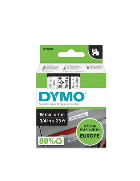 Dymo D1 - Standard Etykiety - Czarno Na Białym - 19Mm X 7M