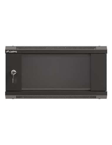 Szafa Instalacyjna Rack Wisząca 19" 4U 540X350 Czarna Drzwi Przeszklone Lanberg (Flat Pack)