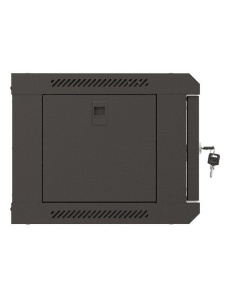 Szafa Instalacyjna Rack Wisząca 19" 4U 540X350 Czarna Drzwi Przeszklone Lanberg (Flat Pack)