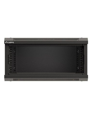 Szafa Instalacyjna Rack Wisząca 19" 4U 540X350 Czarna Drzwi Przeszklone Lanberg (Flat Pack)